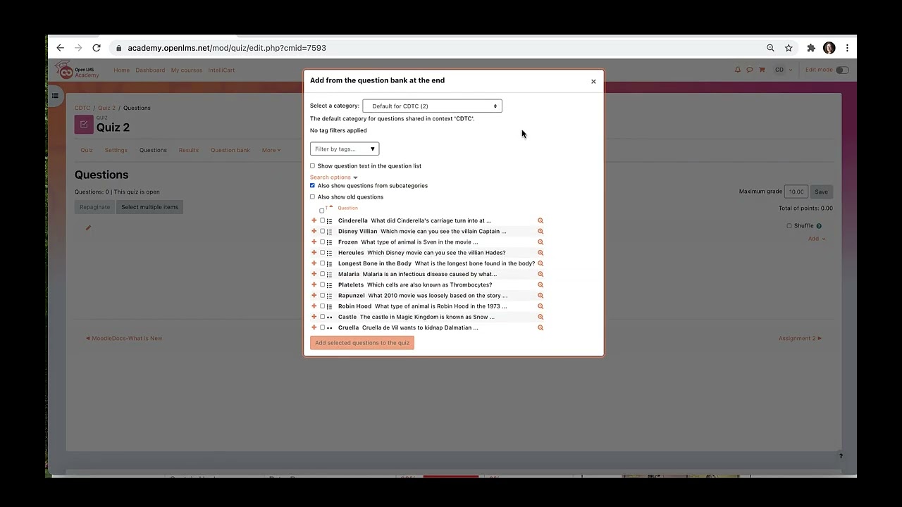 Moodle 4.0 Tutorial Videos-Creating a Question Bank