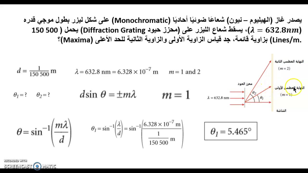 الفيزياء الجامعية 3 - الاهتزازات والموجات - محزز الحيود