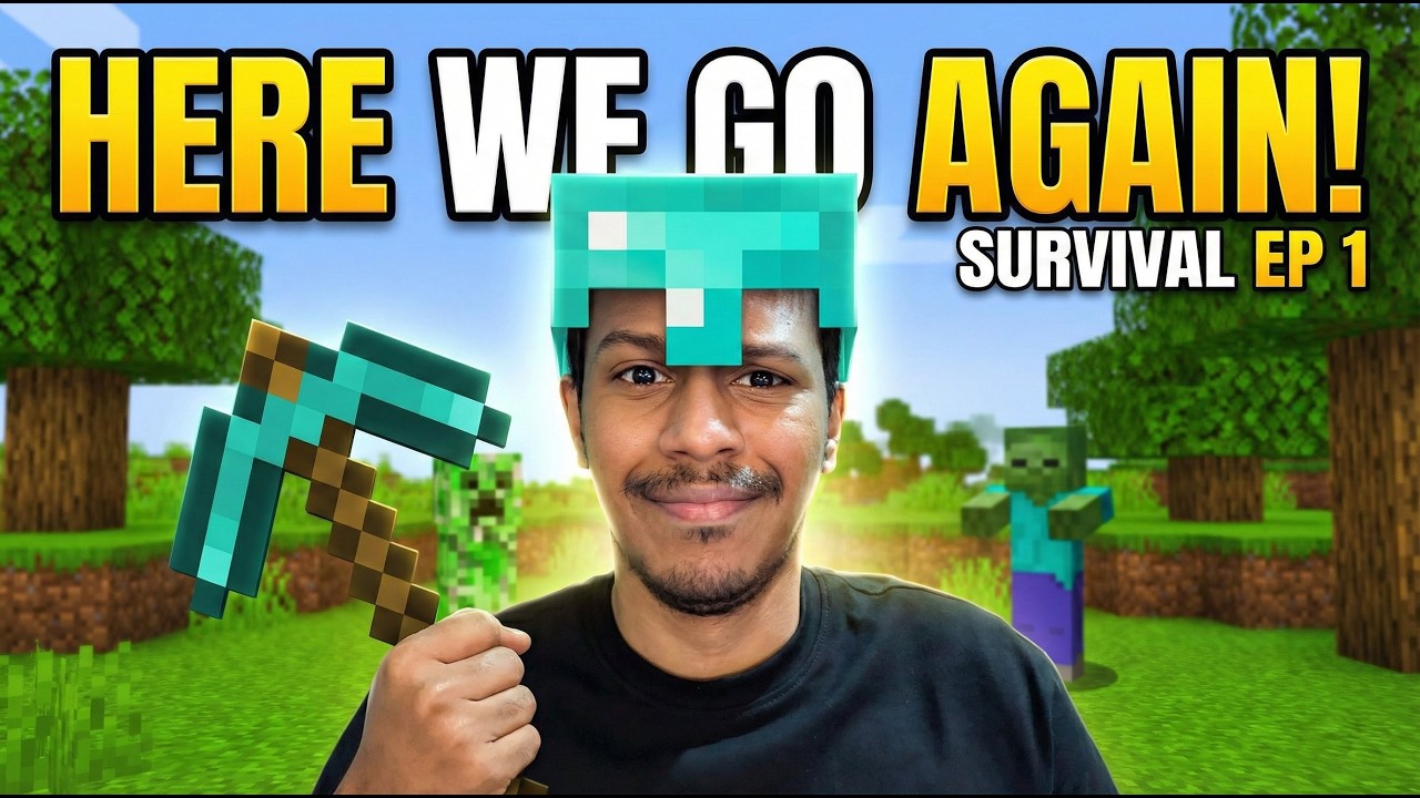 Minecraft Survival EP 1 | Pehli Raat Aur Pehla Darr 😭 (Hindi)