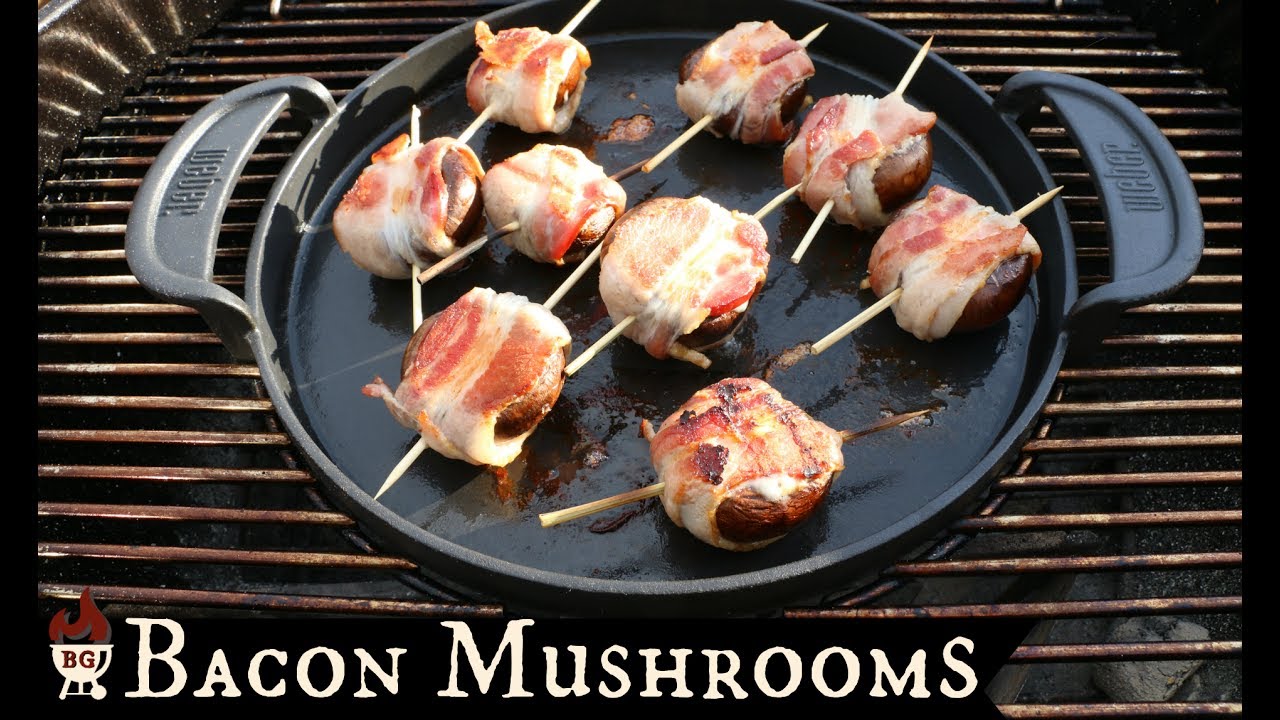 Grilled Bacon Wrapped Stuffed Mushrooms | Weber Griddle Gourmet Barbecue System