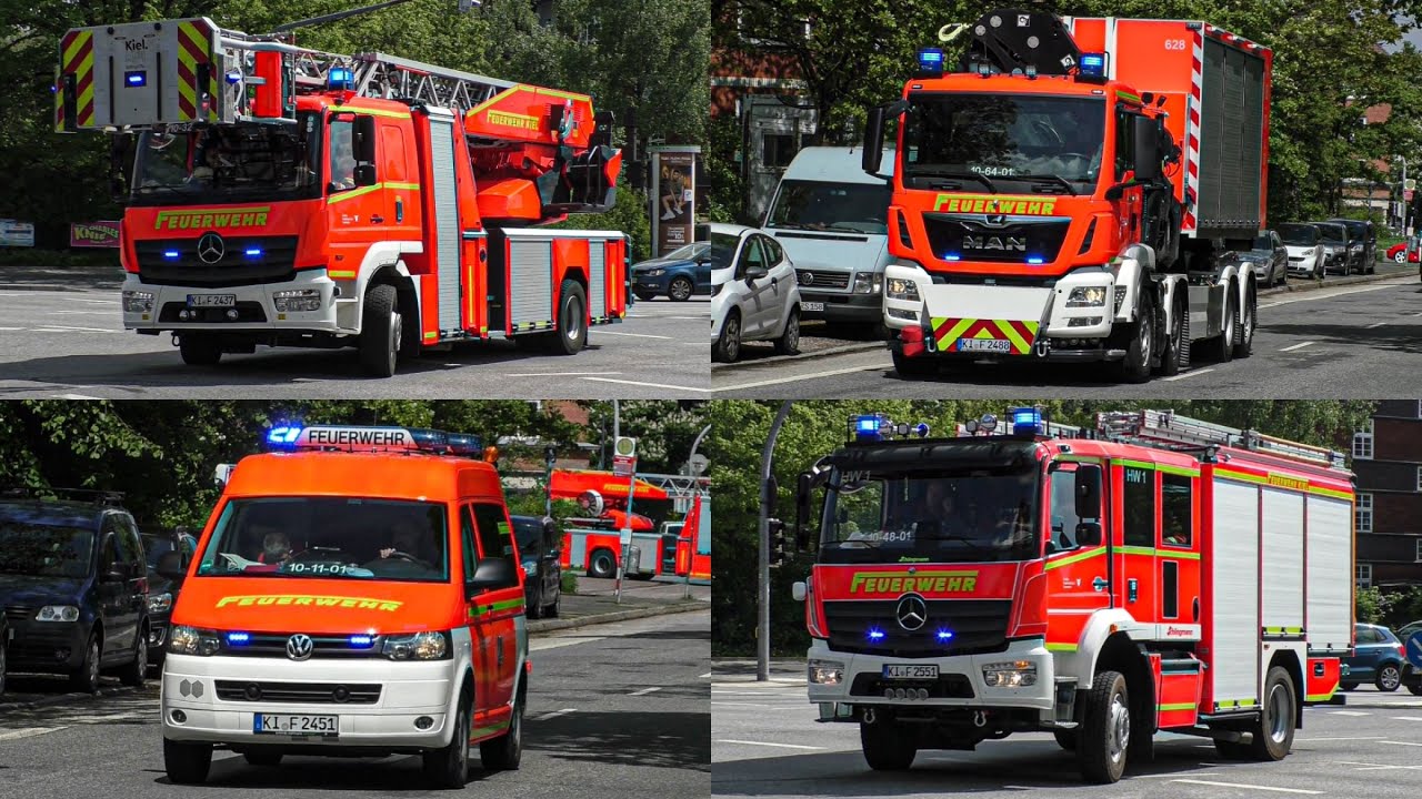 (NEUES HLF20, RÜSTZUG & BULLHORN!) Einsatzfahrten Berufsfeuerwehr Kiel!