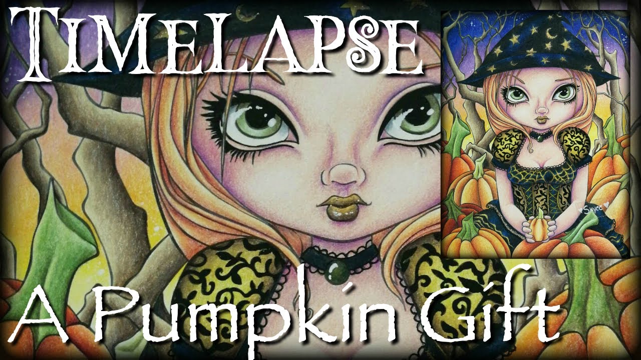 Adult Coloring - Timelapse - A Pumpkin Gift by Jasmine Becket-Griffith