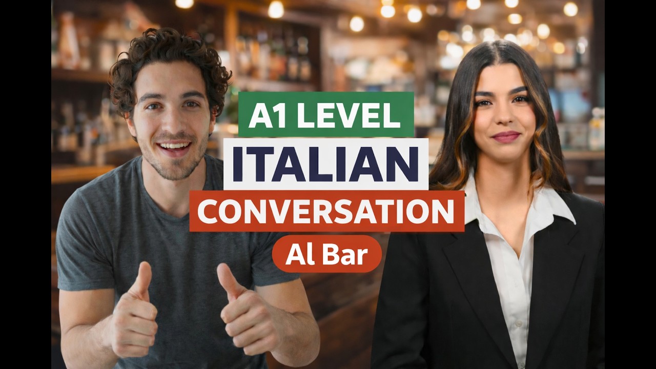 Italian Listening Practice for Beginners | A1 Conversation at the Café ☕️ Meeting a local in Rome