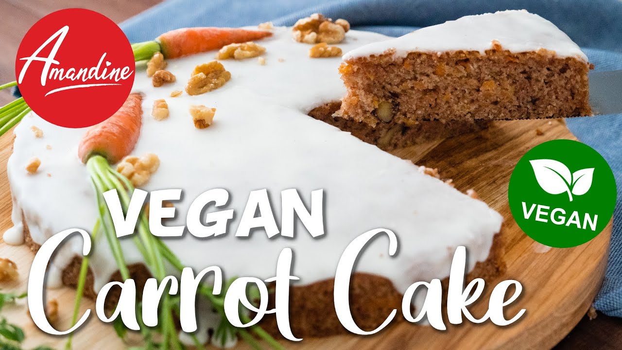 Karottenkuchen einfach und lecker mit Walnüssen - und sogar vegan!