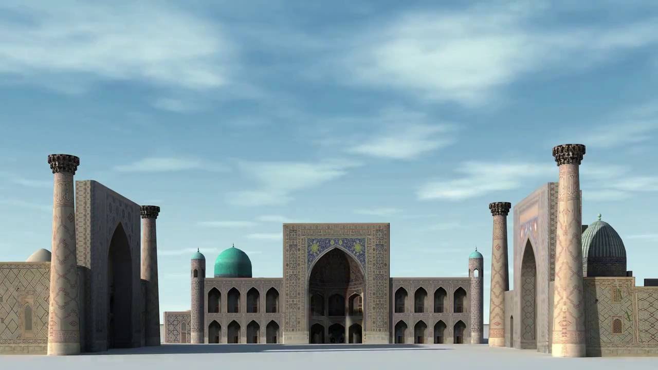 Registan Square Time Lapse  in Samarkand, Uzbekistan