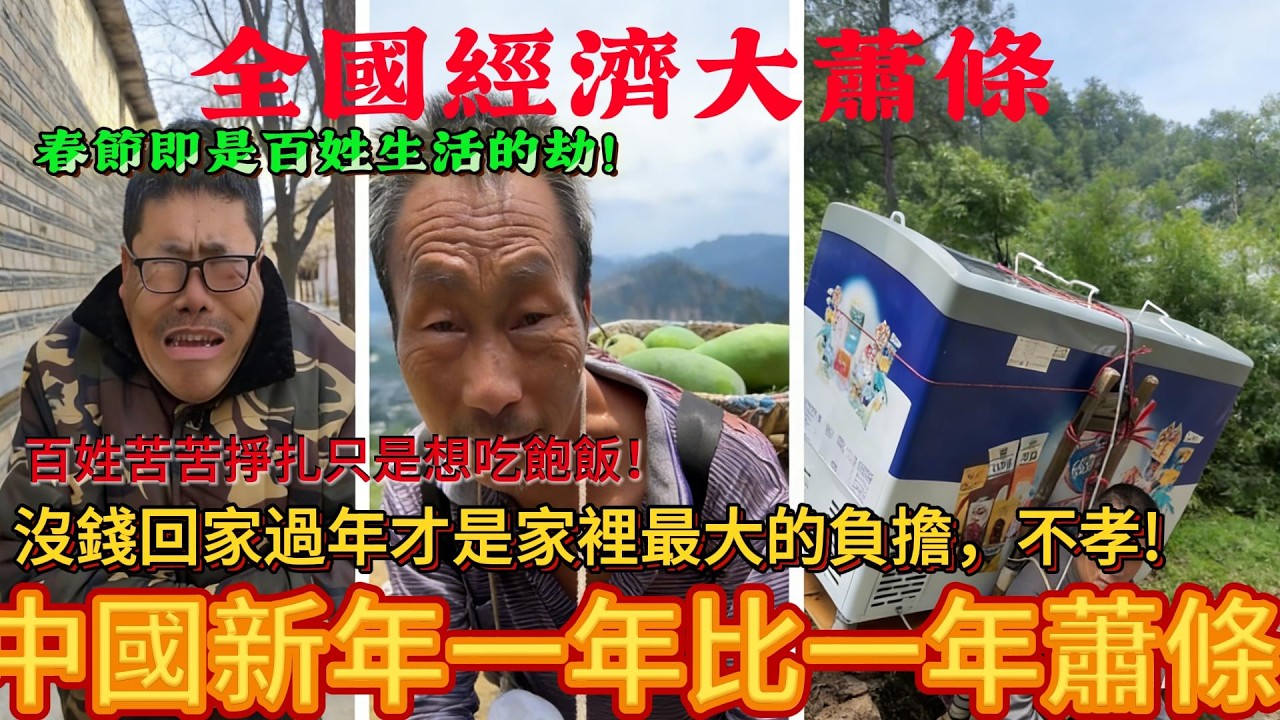 全國經濟大蕭條，春節就是百姓生活的劫難，中國新年一年比一年難，百姓辛辛苦苦一年只是想吃頓飽飯，大陸新年