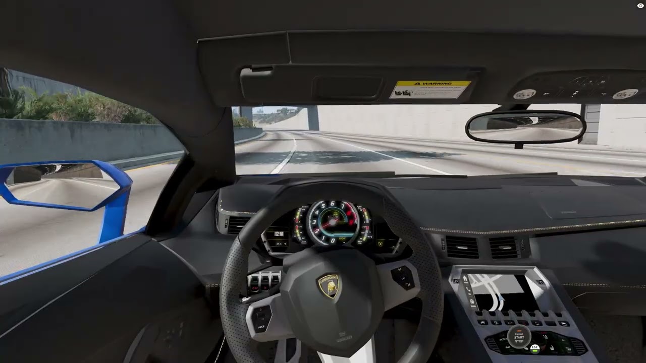 Beam NG drive. Lamborghini SVJ, HEAVY FOOT SWIM. BIG EXAUST:)