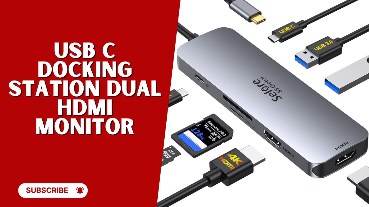 Selore USB C Docking Station Dual HDMI 8-in-1 Hub for Laptops 💻