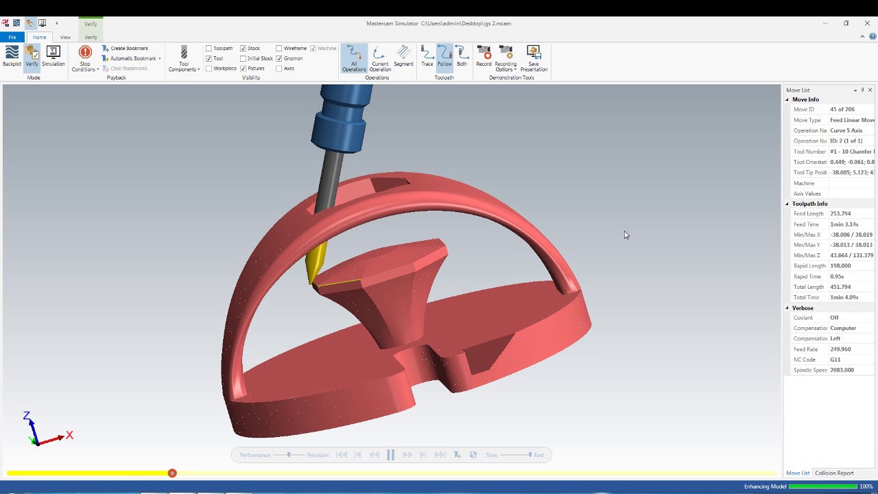 MASTERCAM MULTIAXIS : TOOLPATH CURVE