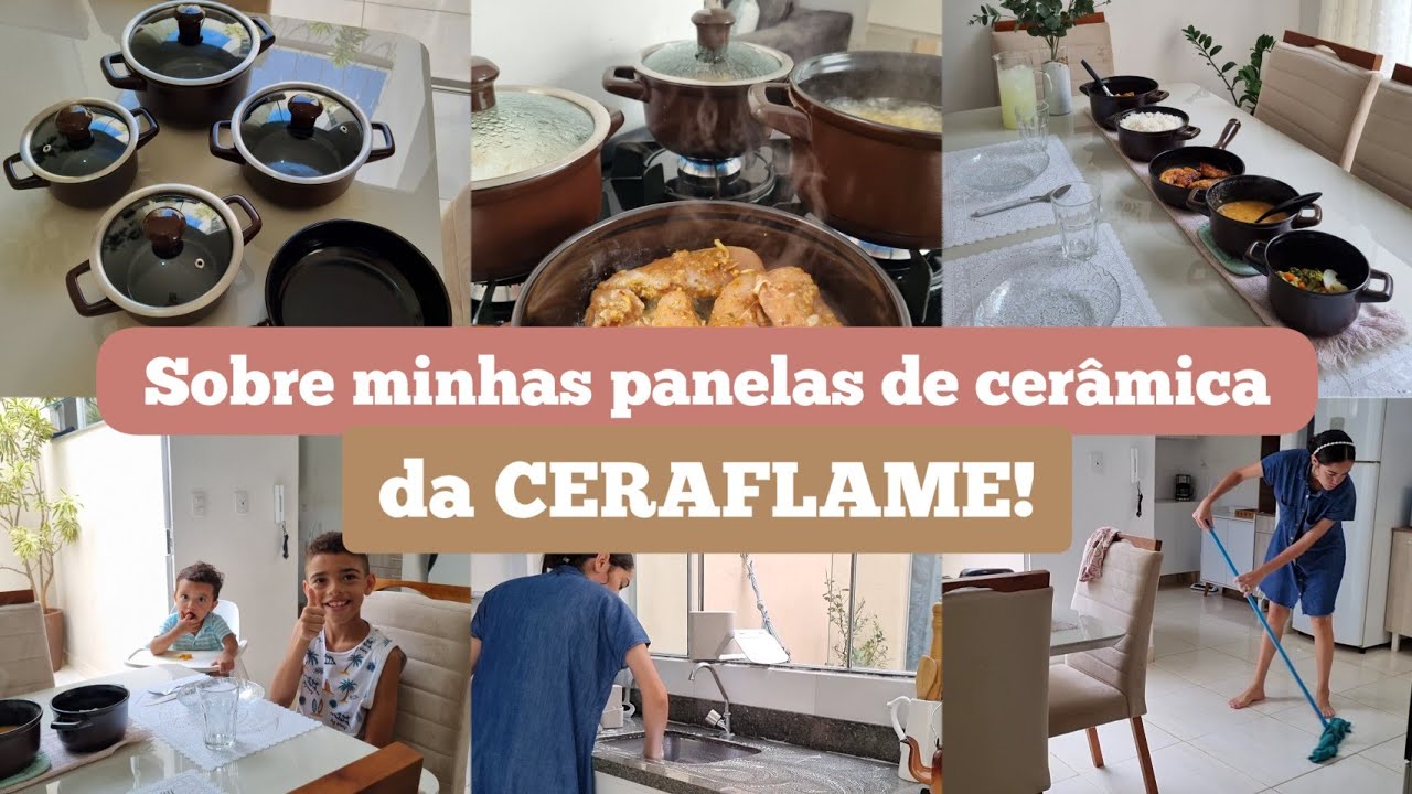 Cozinhando com minhas panelas de cerâmica da CERAFLAME- Valem a pena? Almoço caseiro e cozinha limpa