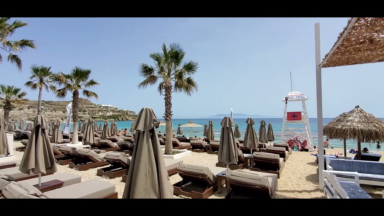 Paradise Beach in Mykonos, Greece