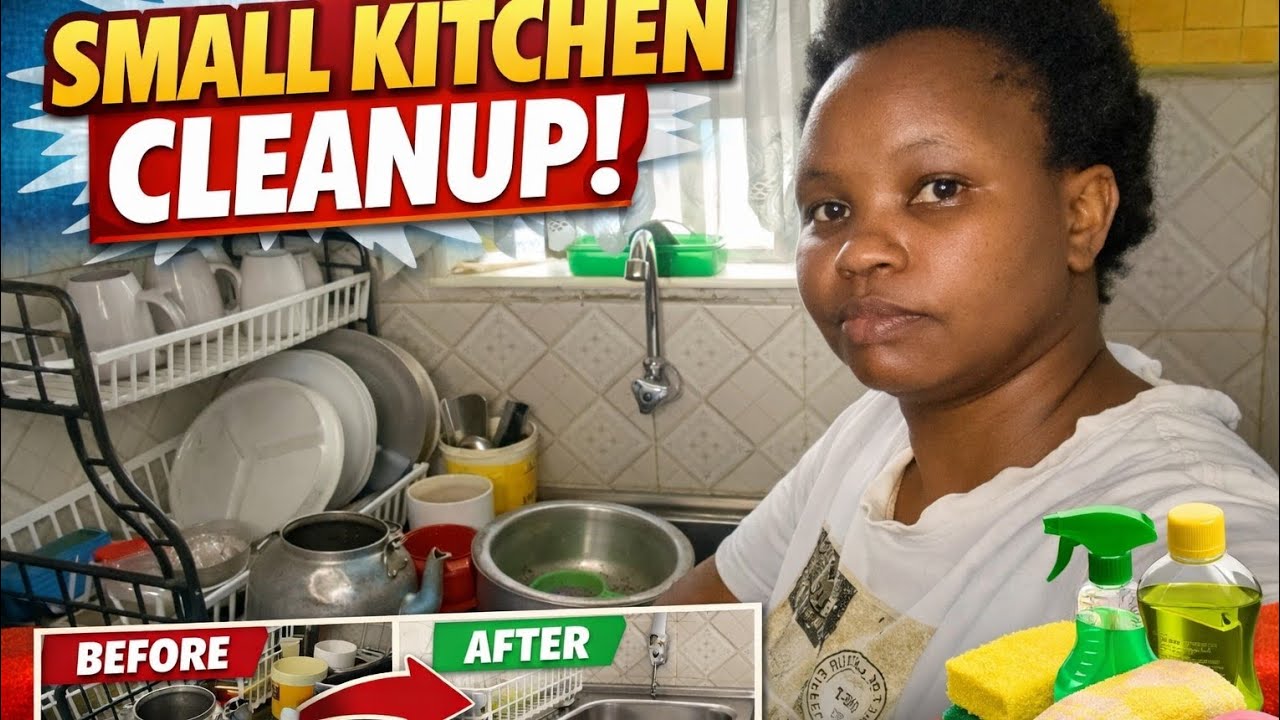 SMALL KITCHEN CLEANUP 🧽 | Real Life Cleaning Motivation