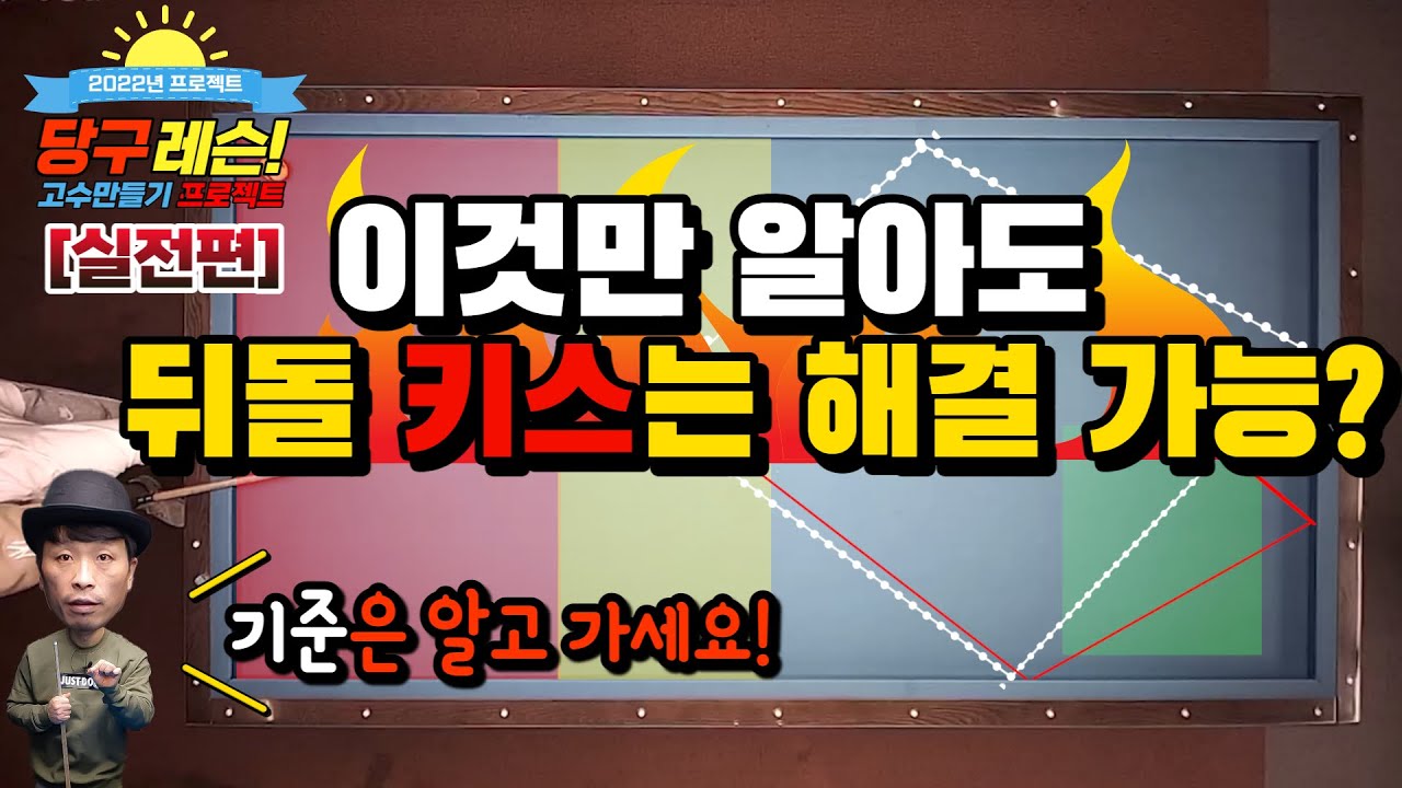 [당구 실전편] 슈퍼당달의 고수만들기 프로젝트 : 뒤돌려치기 : 키스 빼기 교본 / 키스해결의 새로운기준#당구해커