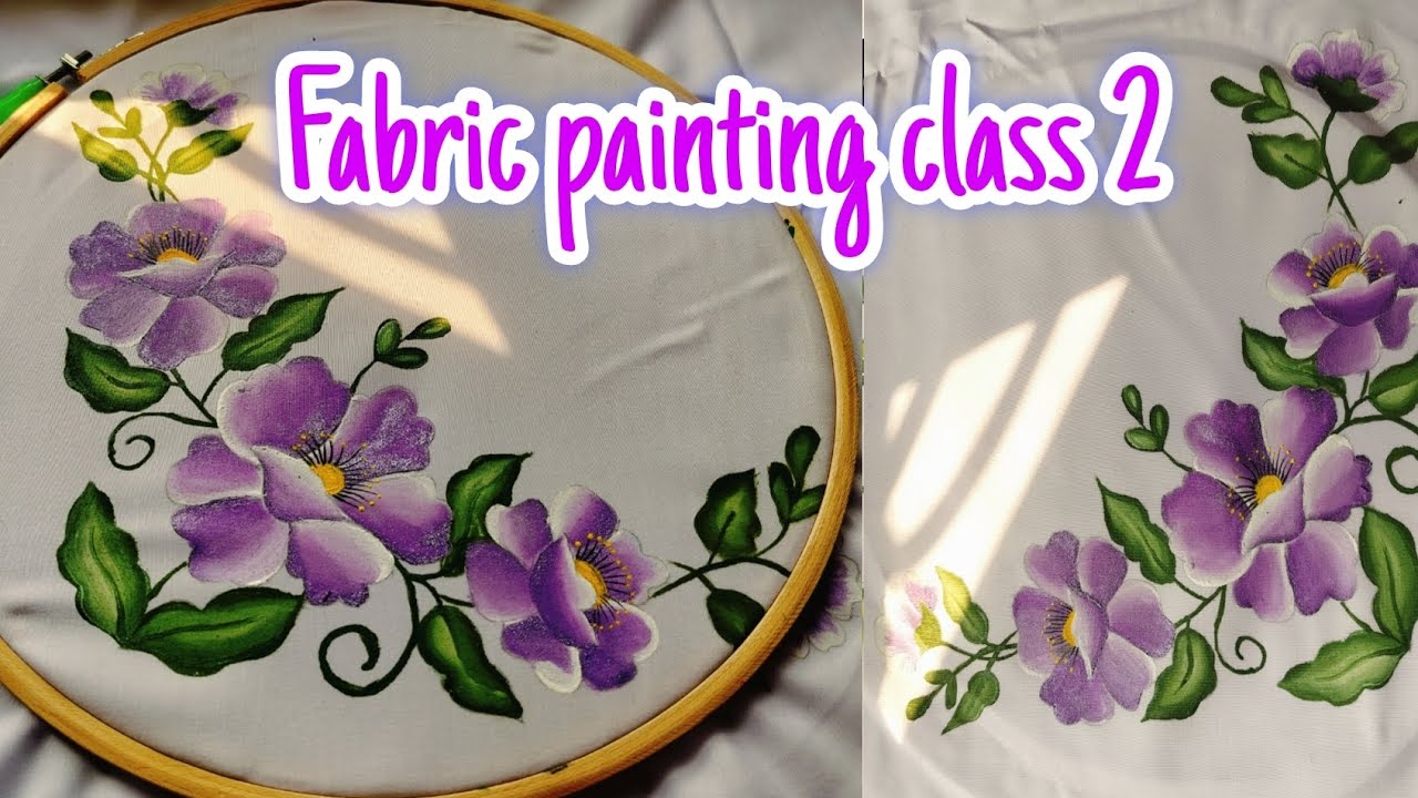 complete bed sheet painting design for beginners||fabric painting class 2