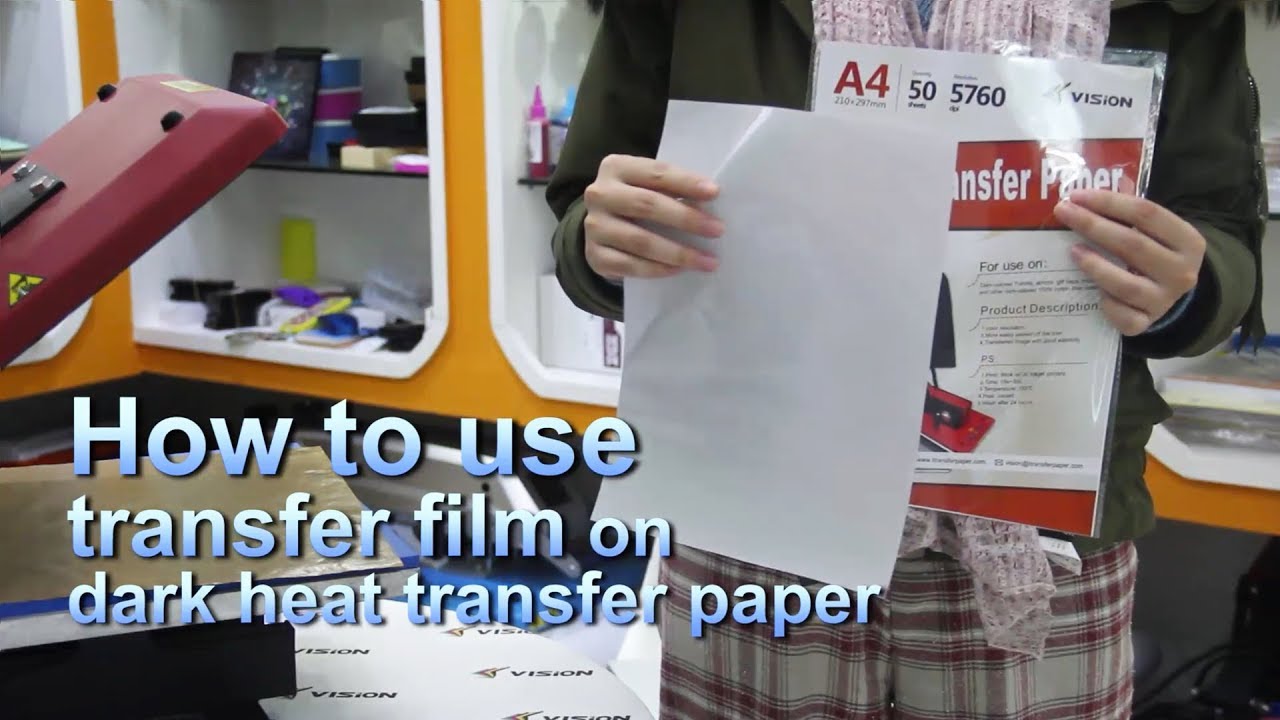 how to use vision inkjet dark heat transfer paper with transfer film and plotter.