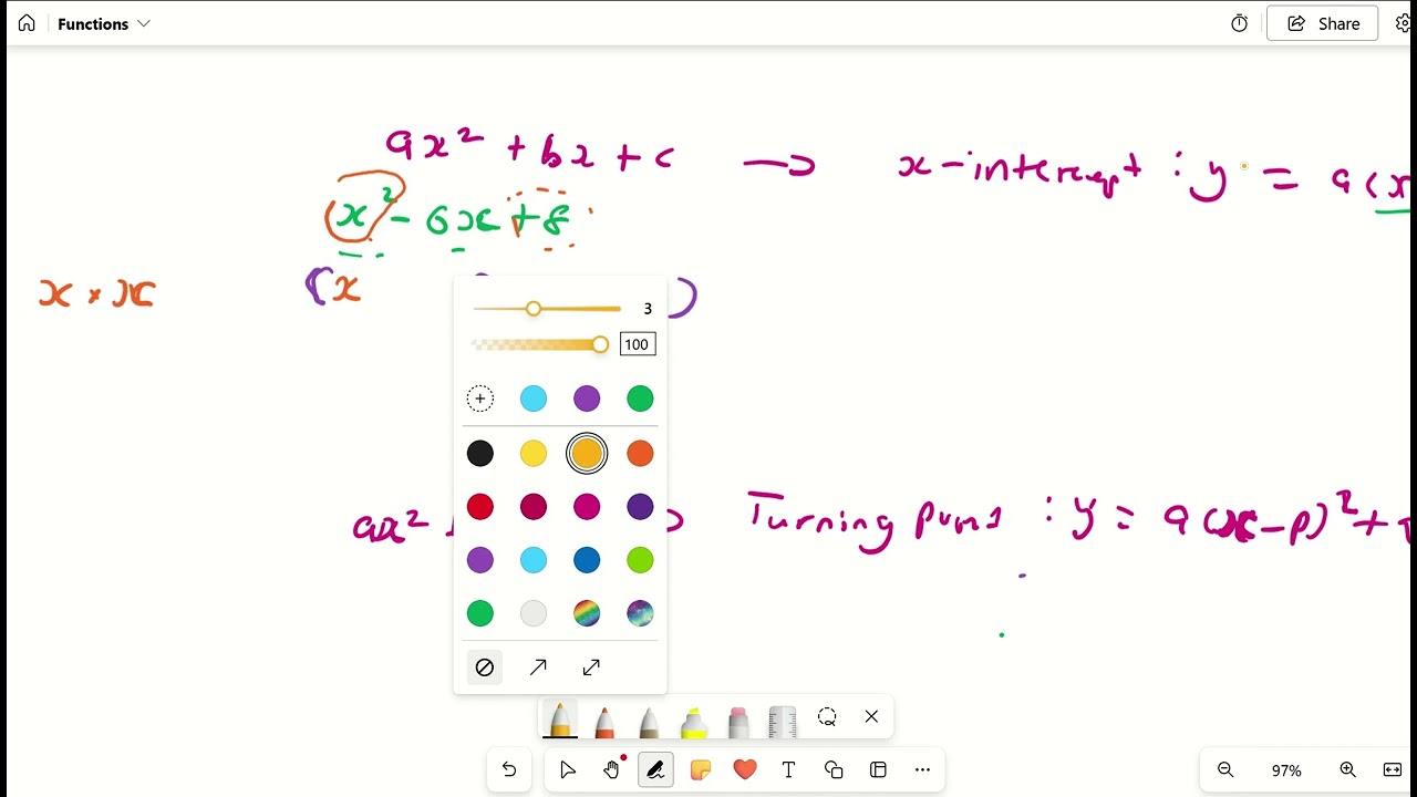 Functions Part 2 Standard Form 1 to X intercept Form