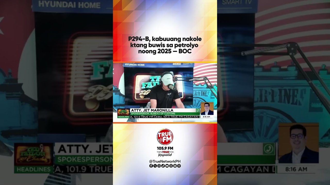 P294-B, kabuuang nakolektang buwis sa petrolyo noong 2025 — BOC | Ted Failon & DJ Chacha
