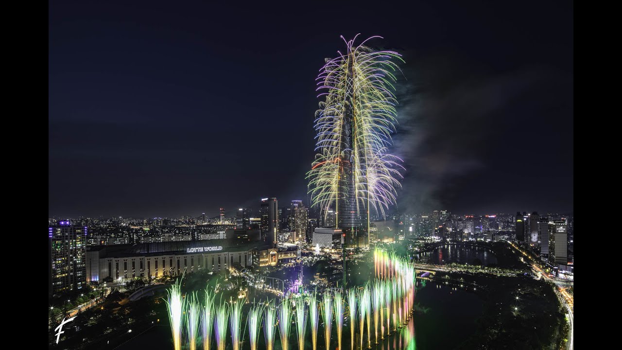 Lotte World Tower fireworks festival 2019 by Groupe F