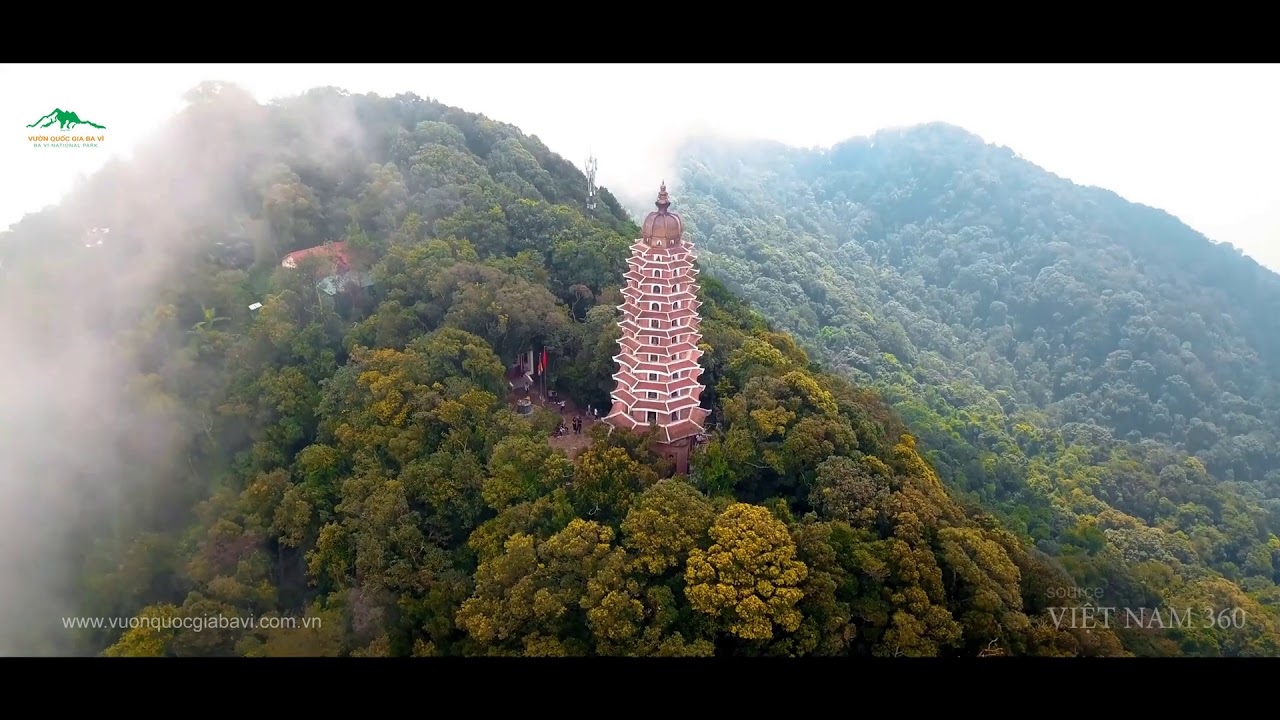 Đền Thờ Bác Hồ, Tháp Báo Thiên Tại Đỉnh Vua - Vườn Quốc Gia Ba Vì - Flycam | Source Vietnam 360