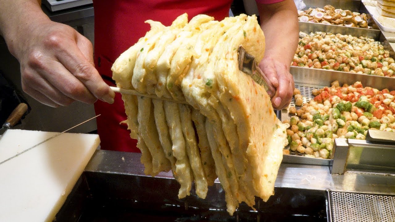 Карьера 37 лет! Amazing Fish Cake Master, сосисочный батончик, корейская уличная еда
