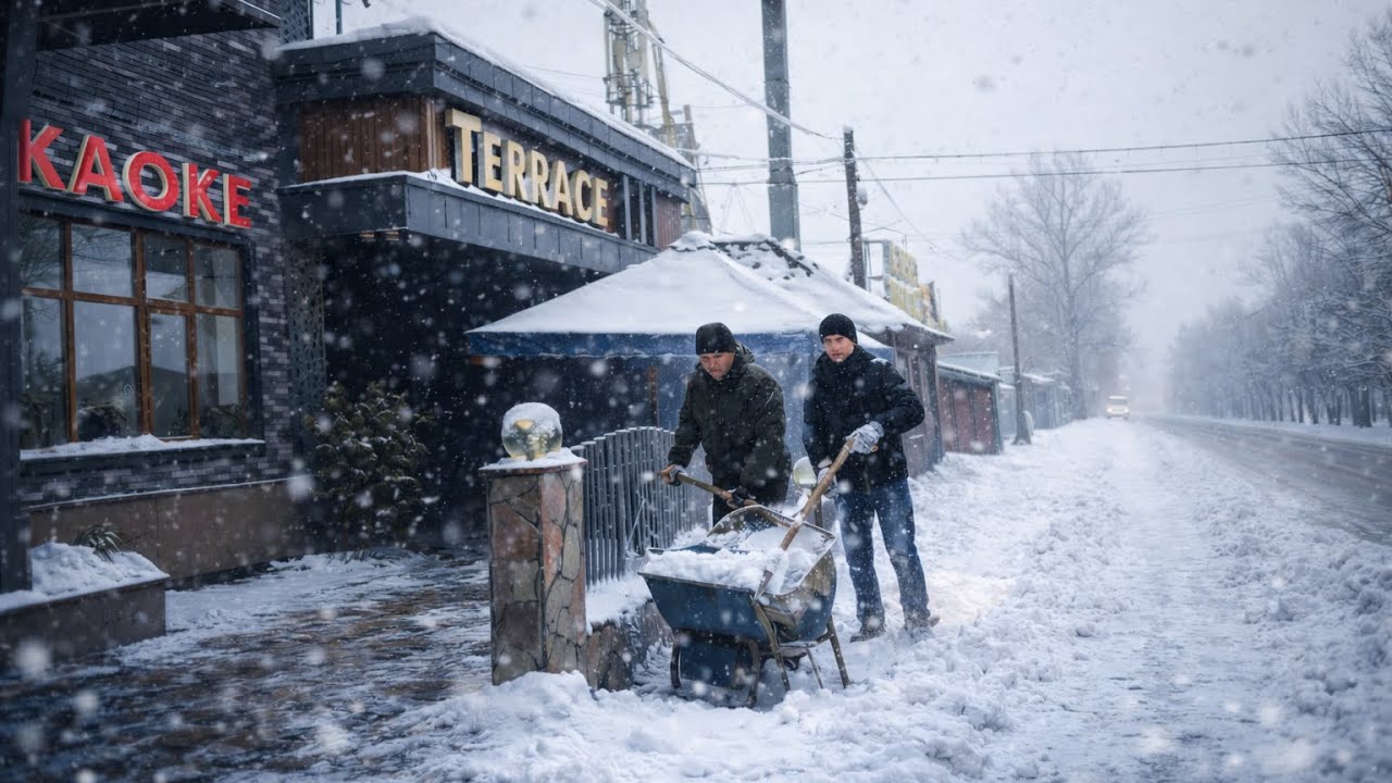Snowy Day in Almaty | Relaxing Walking tour 4К 