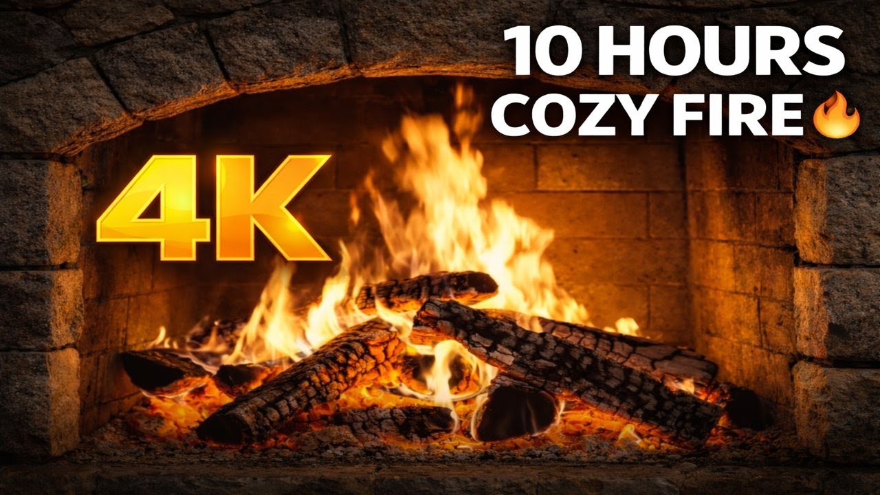 COZY FIREPLACE 4K #relax #fireplace 