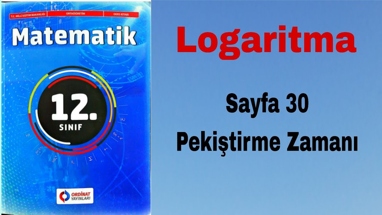 2)12. Sınıf Meb Ordinat Yay.  Matematik Kitabı Syf.  30 Pekiştirme Çözümleri