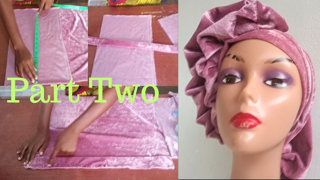 Simple Turban cap base with side Ruffles part 2