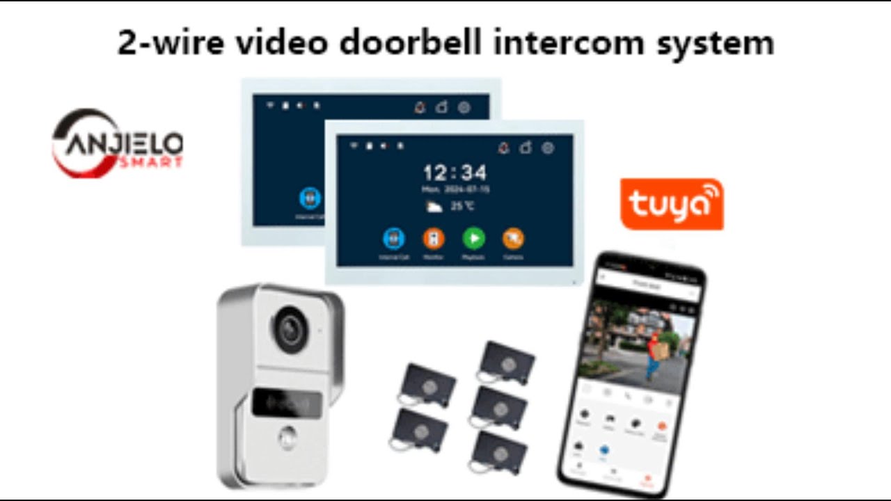Anjielo Smart Tuya 2-wire video doorbell intercom system