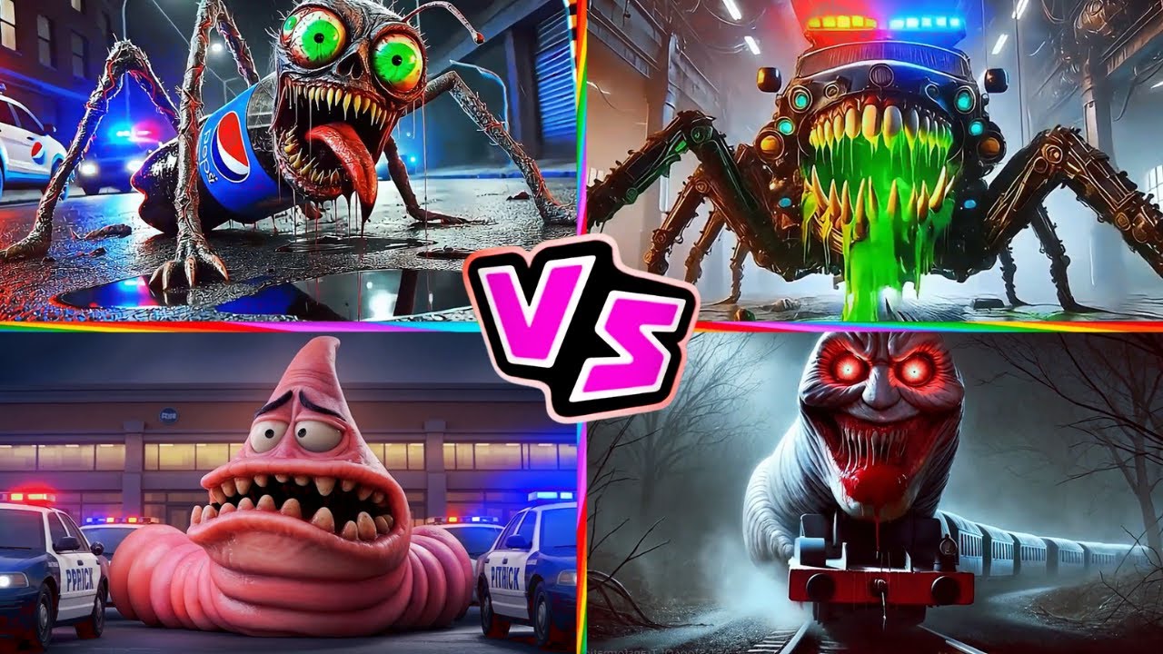 Pepsi HEAD EATER 🆚 Police Car 🆚 PATRICK.EXE 🆚 THOMAS TRAIN 🎶 Tiles Hop EDM Rush