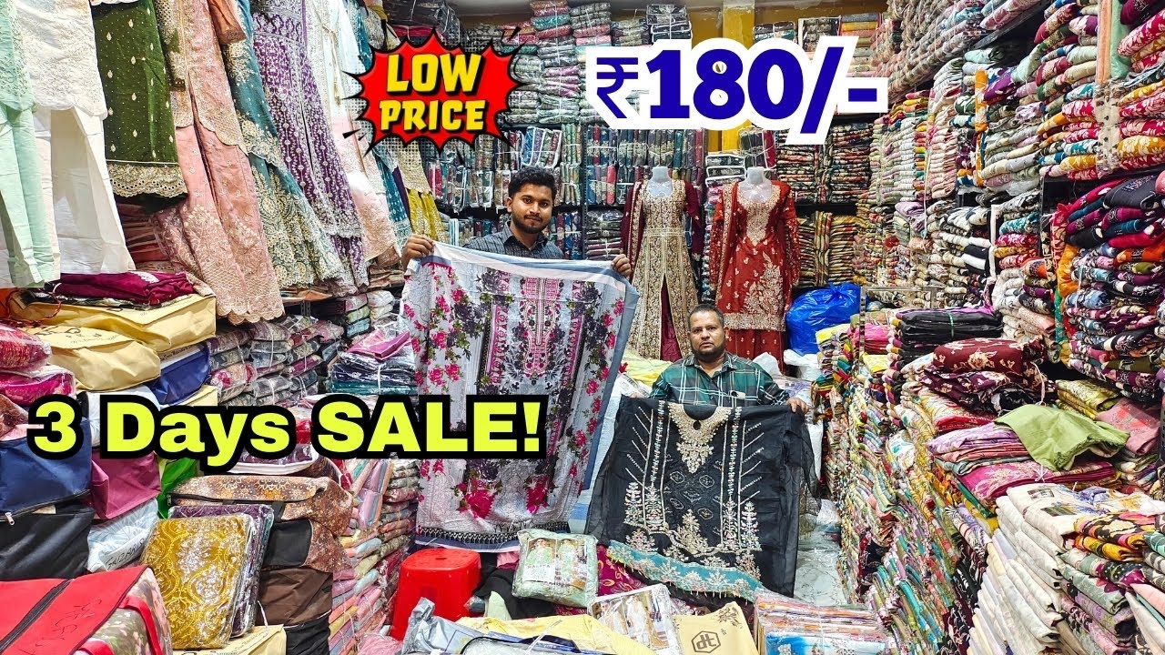 ₹180 Wholesale Dress Materials ❤️ | 3 Days Sale Hyderabad Market