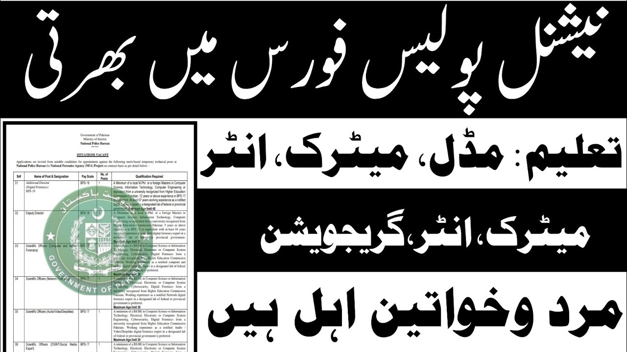 National Police Bureau Jobs 2025 | JobsOfficial com