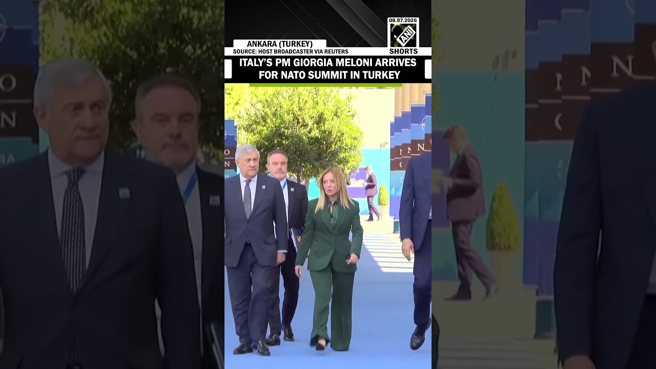 Watch: Italy's Giorgia Meloni Arrives in Turkey to participate in NATO Summit
