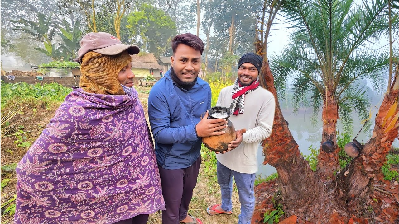 শীতের সকালে খেজুরের কাঁচা রস খেতে বেরিয়ে পড়লাম 😍 || Sourav Sardar Vlogs #villagelife 