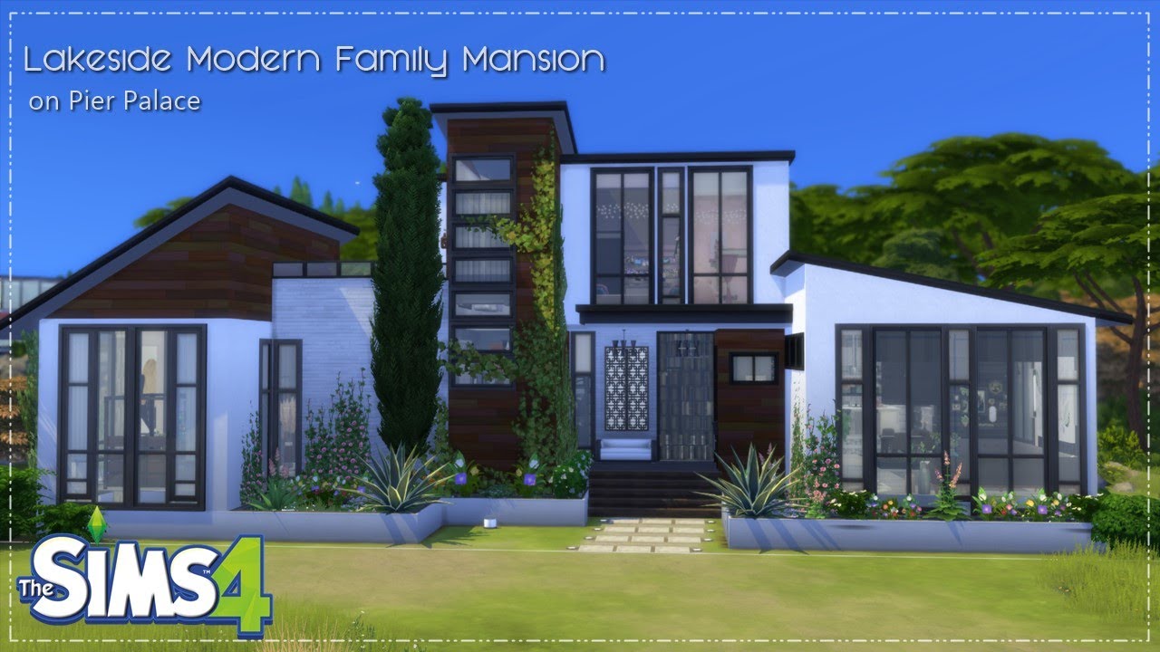 The Sims 4 | Stop Motion Build | Lakeside Modern Family Mansion | NoCC | Speed Build