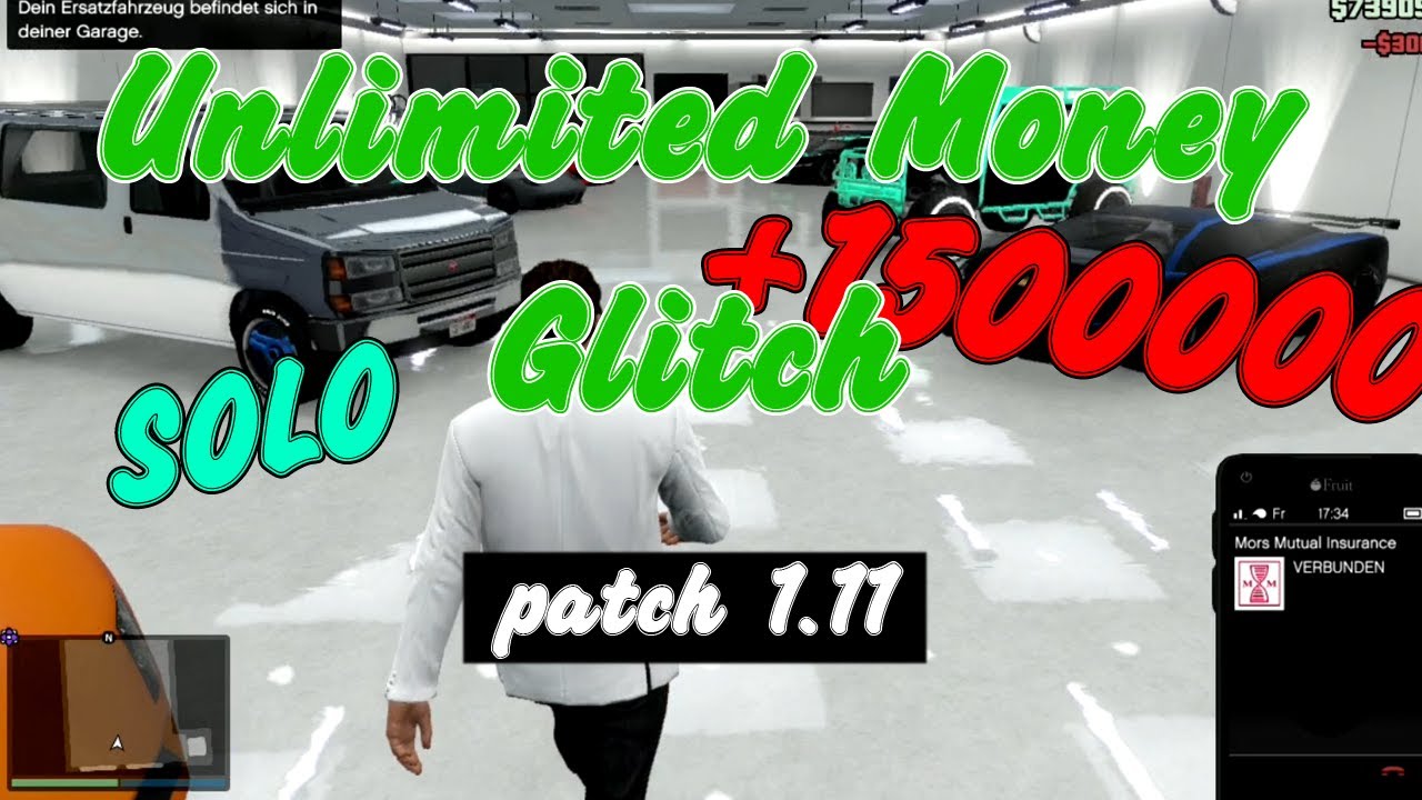 GTA 5 Online: Unlimited Money Glitch patch 1.11 solo 3m/h sell duplicated cars unendlich geld glitch