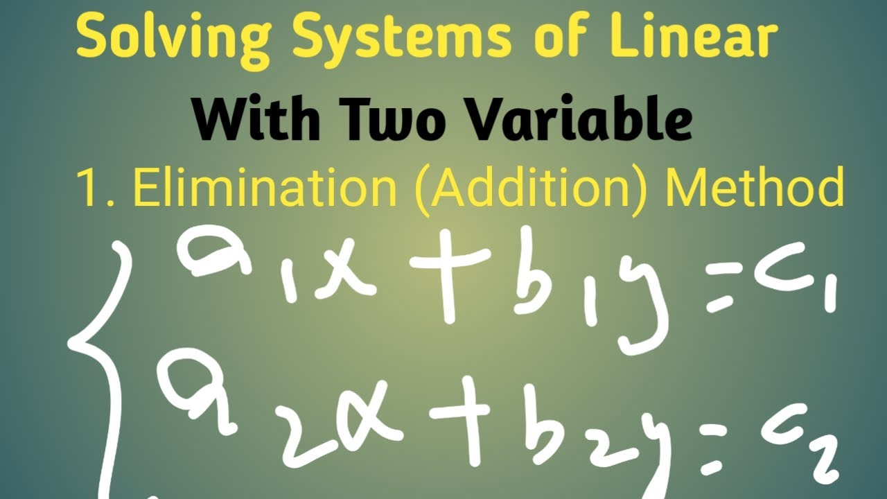 Solving Systems of Linear Equationin Two Variable by Elimination Method Grade-9 Unit-3