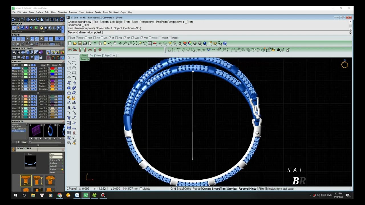 Rhino Matrix 9 Beautiful Bracelet modeling #01