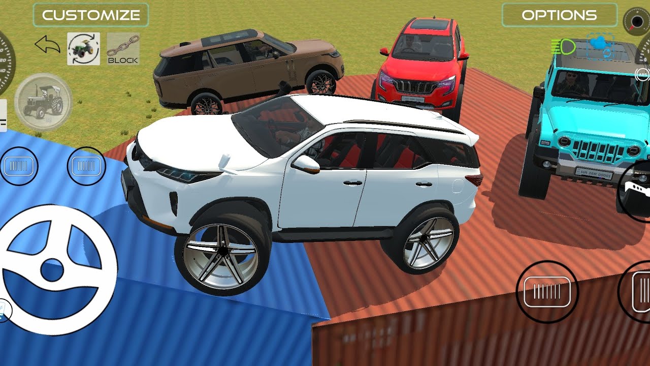 Drive JCB And Unloading Stone From Truck In Game 🔥#fortuner #thar #scorpio #4x4 #car 