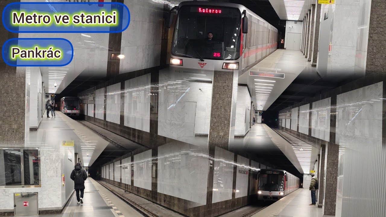 Metro ve stanici/Metro in station Pankrác 