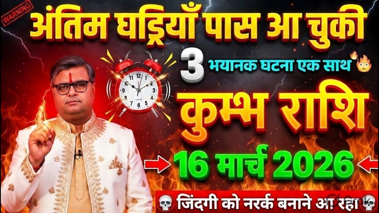 🚨 कुम्भ राशि 12 और 13 मार्च 2026 अंतिम घड़ियां आ गईं ! 3 भयानक घटनाएं एक साथ होंगी😱@kumbhjyotish7065