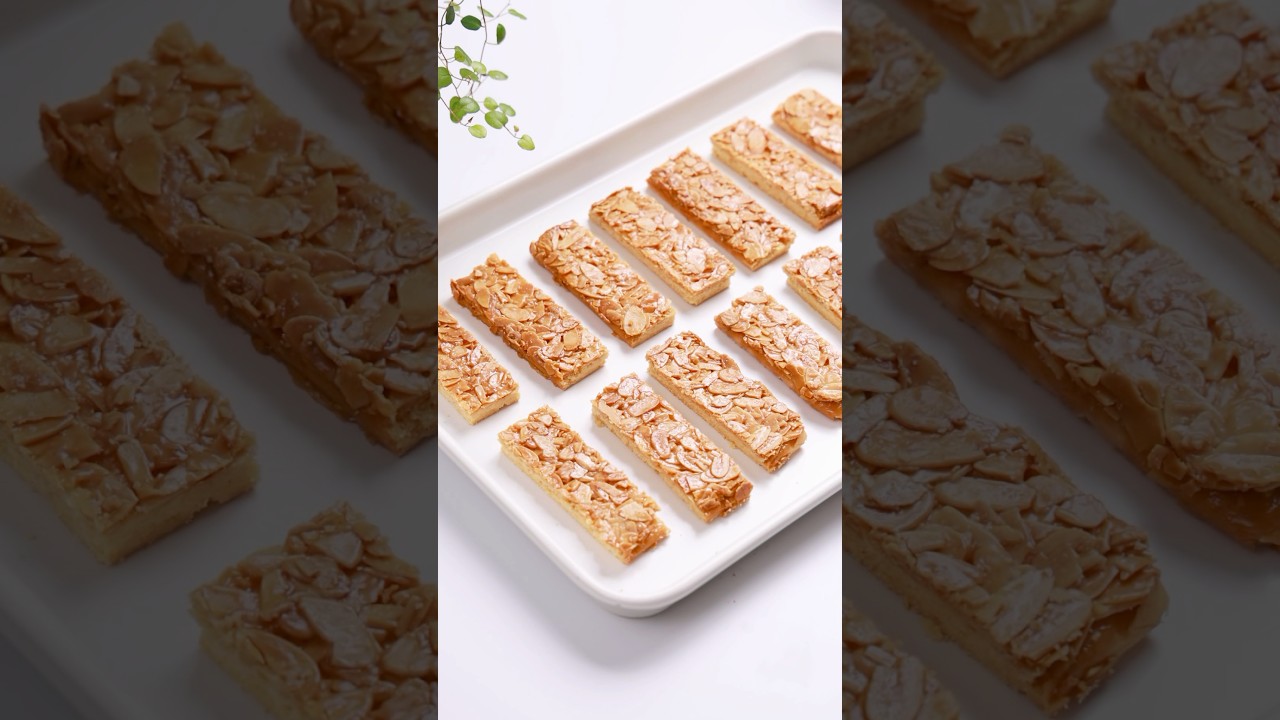 ✨Crunchy Florentine Almond Crisps Recipe-Packed with toasted almonds and Rich caramel aroma  #baking
