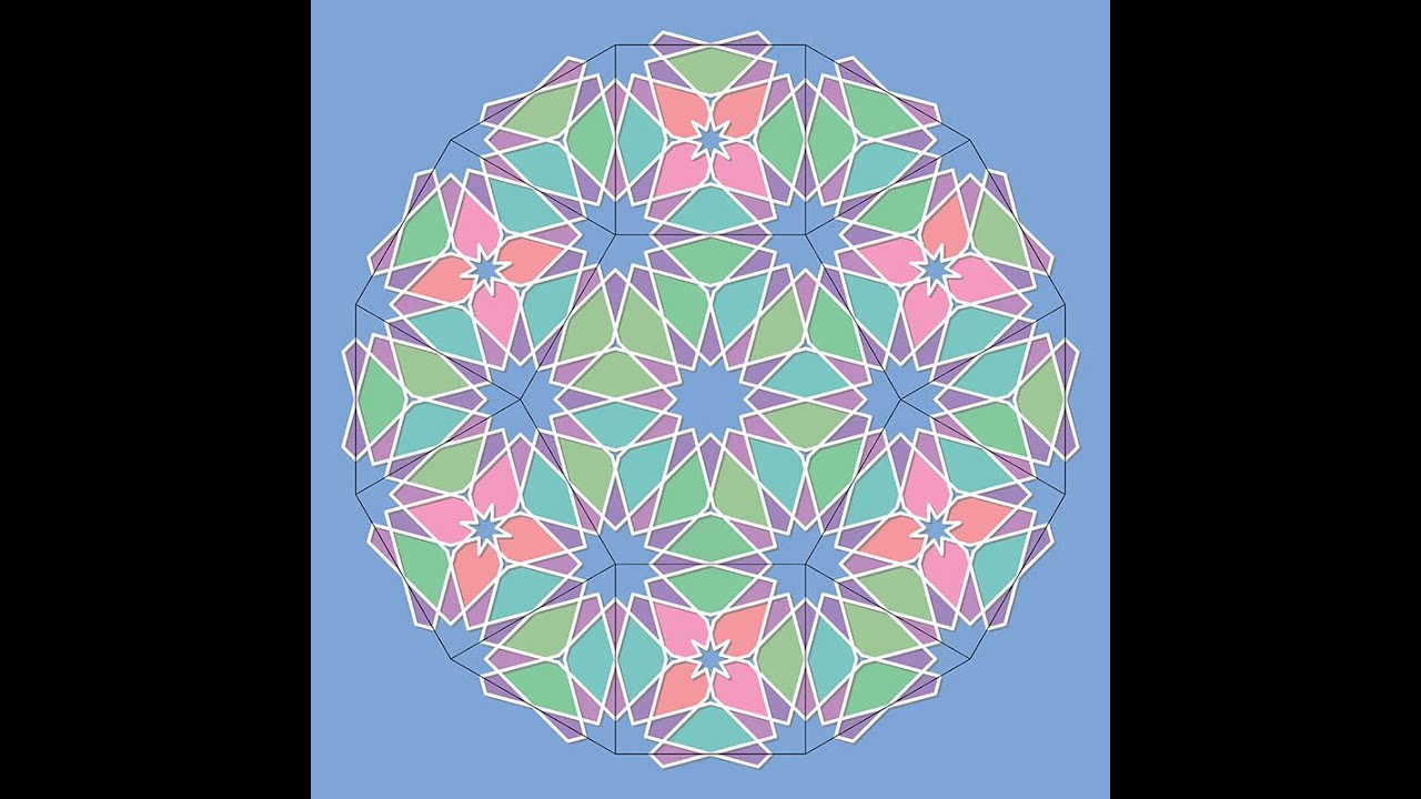 12-fold pattern in 6-4-3-4 grid in GeoGebra