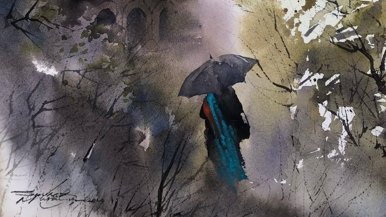 A Walk in the Rain | Watercolor Process & Story
