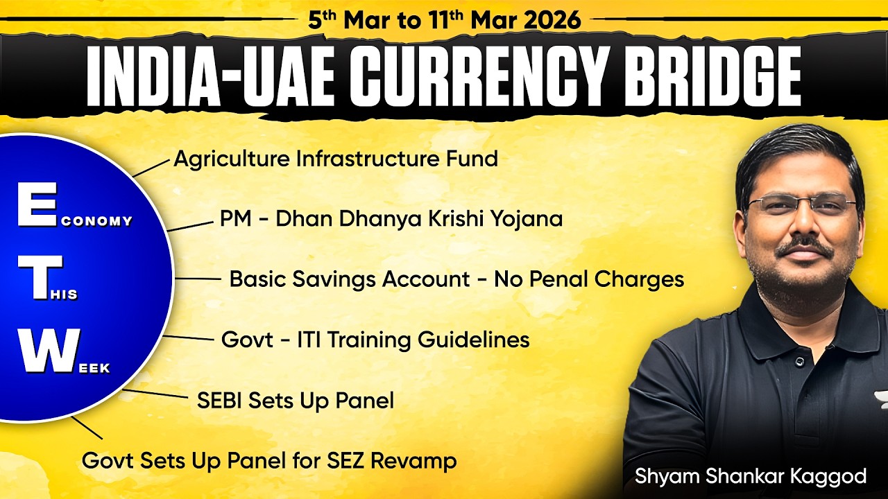 Economy This Week (5th Mar - 11th Mar 2026 ): Agriculture Infrastructure Fund, SEBI | UPSC 2026