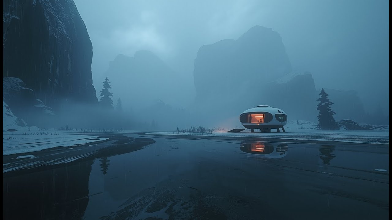 Cinematic Rain at a Remote Sci-Fi Outpost 🌧️ Deep Space Ambience for Focus, Relaxation & Sleep (1H)