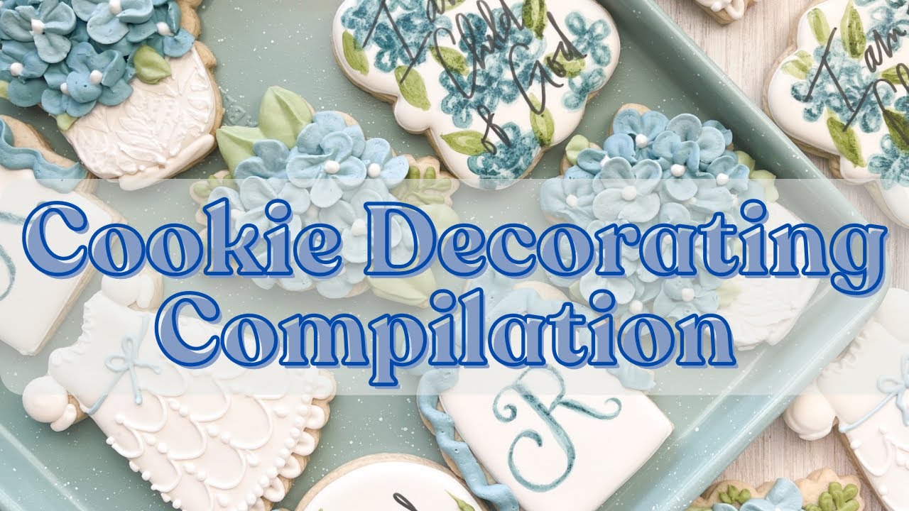 Satisfying cookie decorating compilation | blue hydrangea baptism | relaxing music