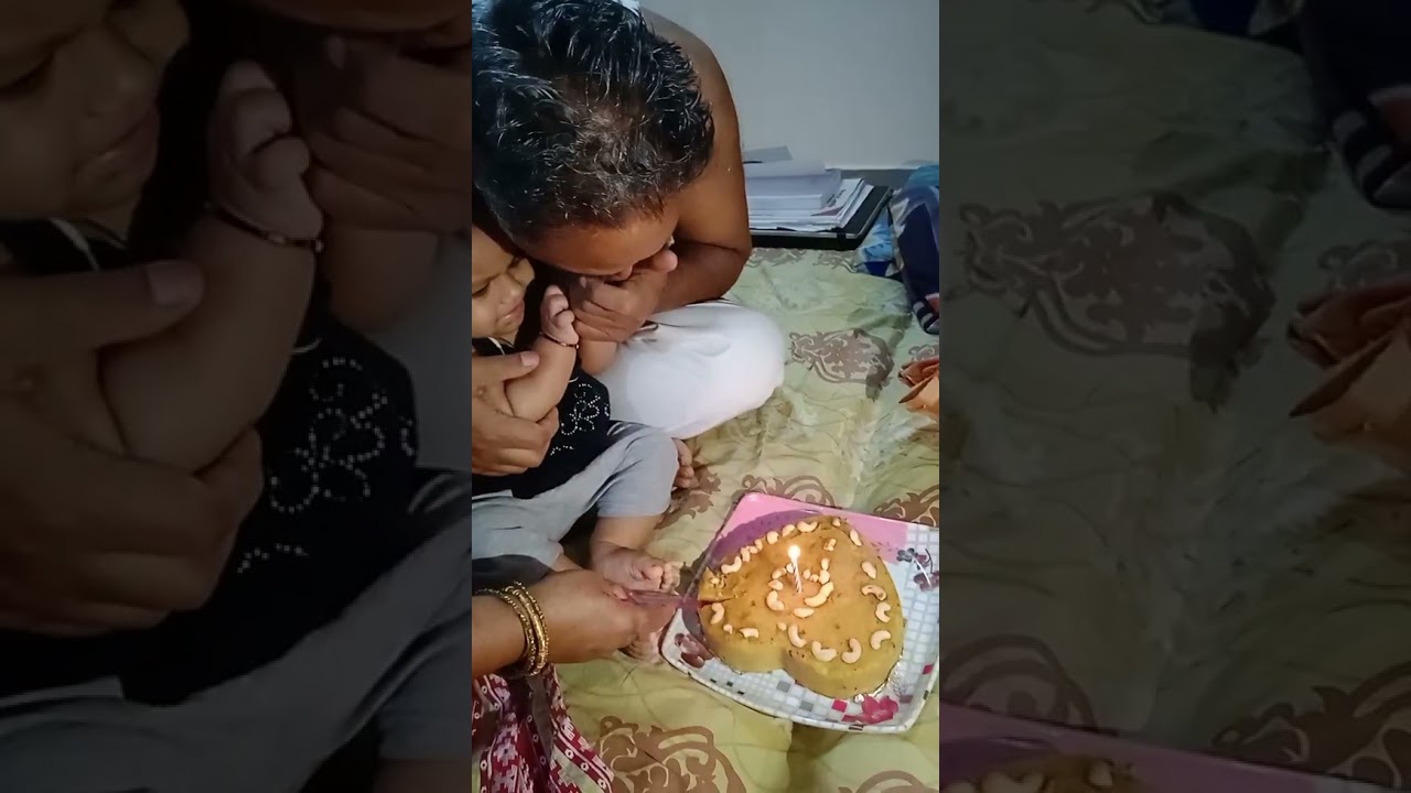 masti with Grandma and grandpa  birthday 🥳 cake cutting .. don't miss end .. small baby burnt hand 😂