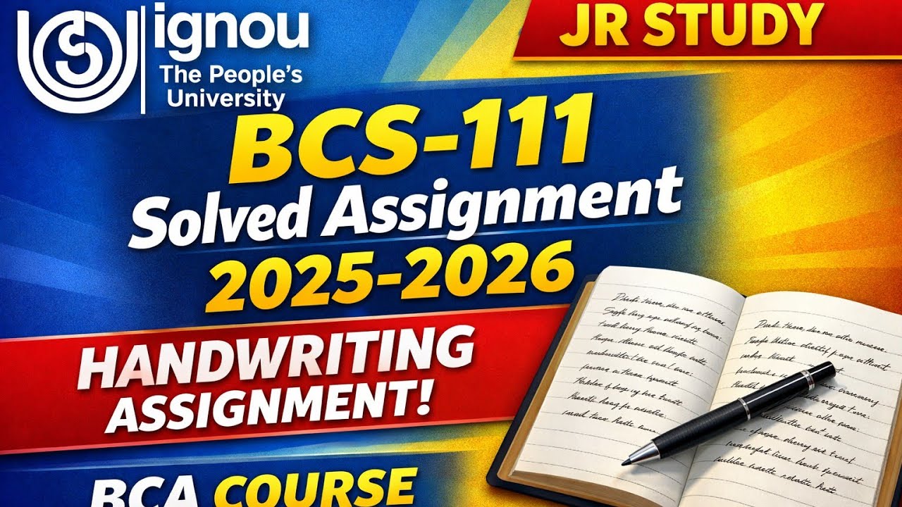 BCS 111 solved assignment 2025-2026 | BCS 111 Solved handwritten assignment 2025-2026 in english |