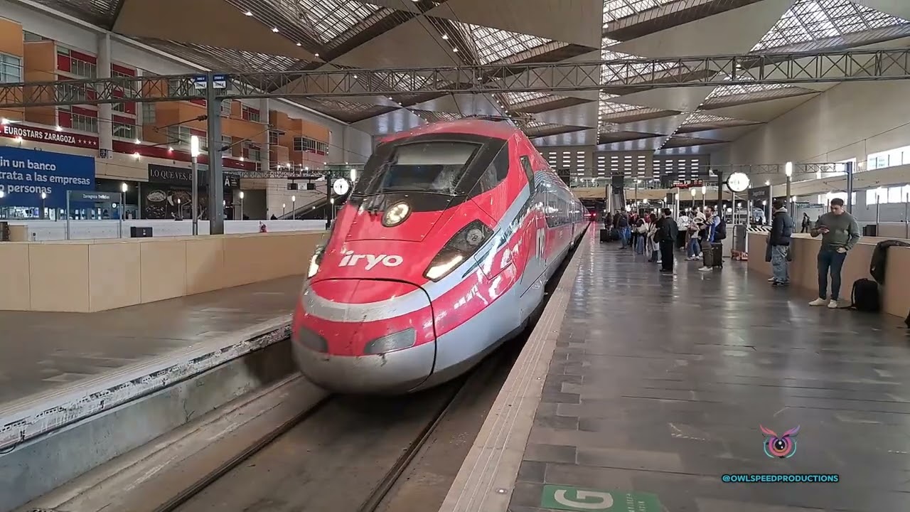 A Frecciarossa from Iryo arriving in Saragossa - High Speed Train Spain - 🚅